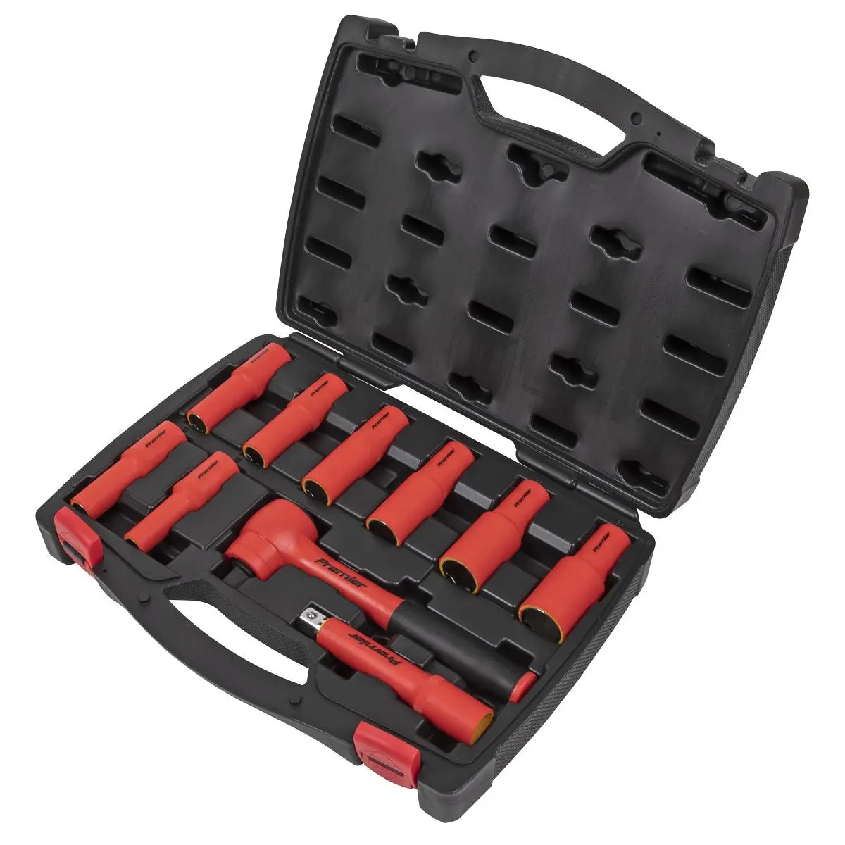 Sealey Insulated Socket Set 10 Piece 1/2" Drive 10-24mm 6 Point WallDrive VDE Approved