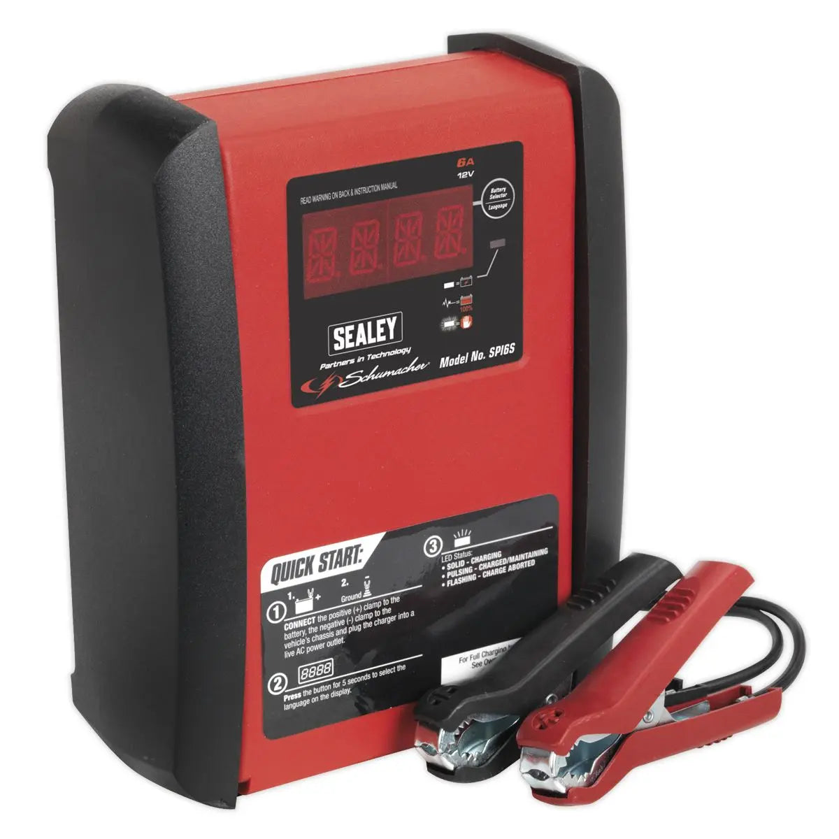 Sealey Intelligent Speed Charge Battery Charger/Maintainer 6A 12V