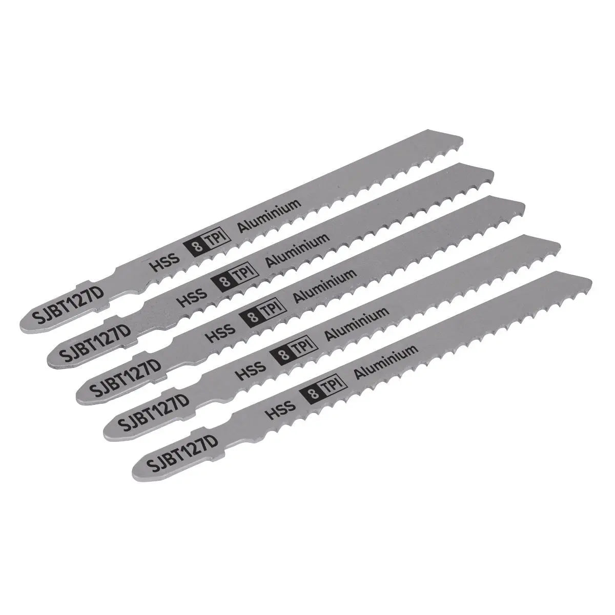 Sealey Jigsaw Blades Aluminium 100mm 8TPI 5 Pack T127D