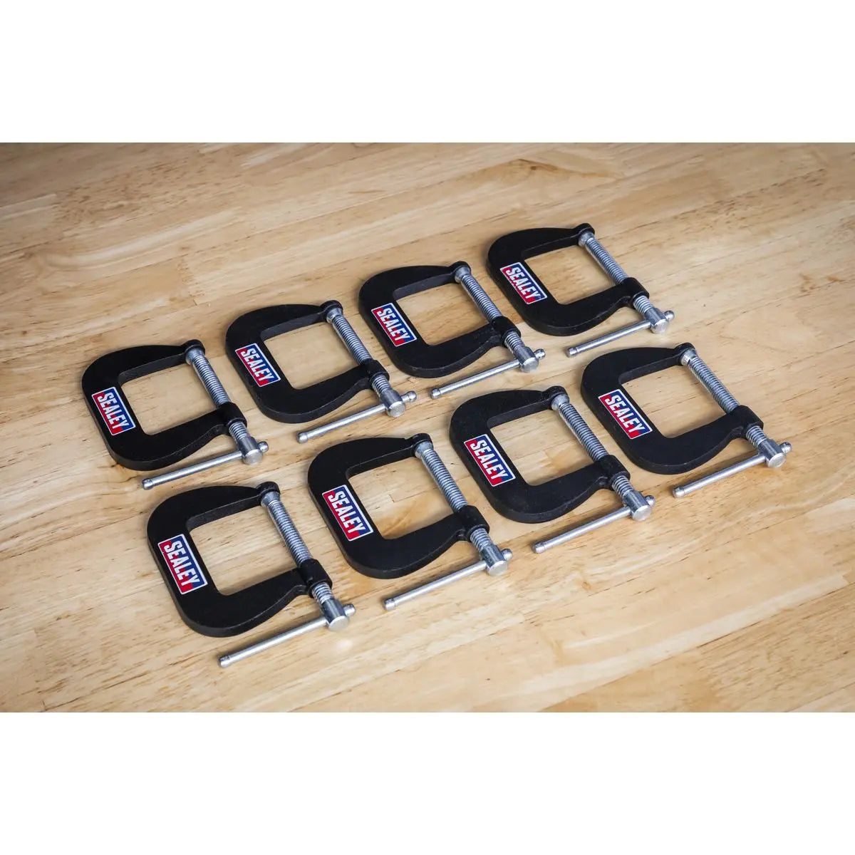 Sealey Junior C-Clamp 8pc Set - 38mm x 38mm White Rose Tools