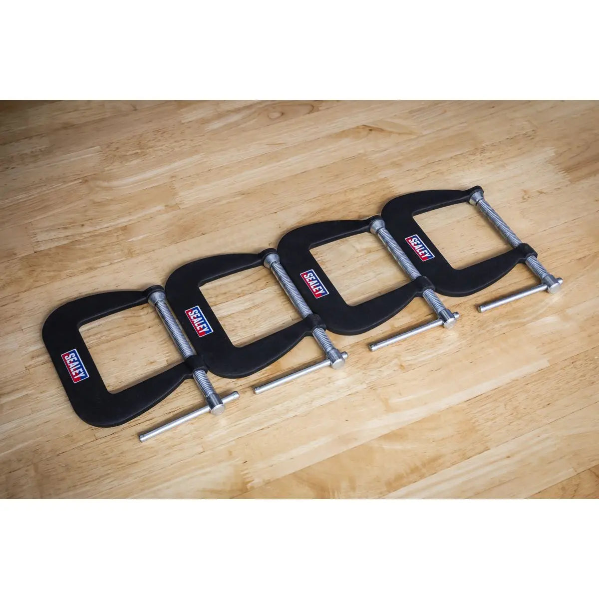 Sealey Junior C-Clamp Set 4pc - 64mm x 64mm White Rose Tools