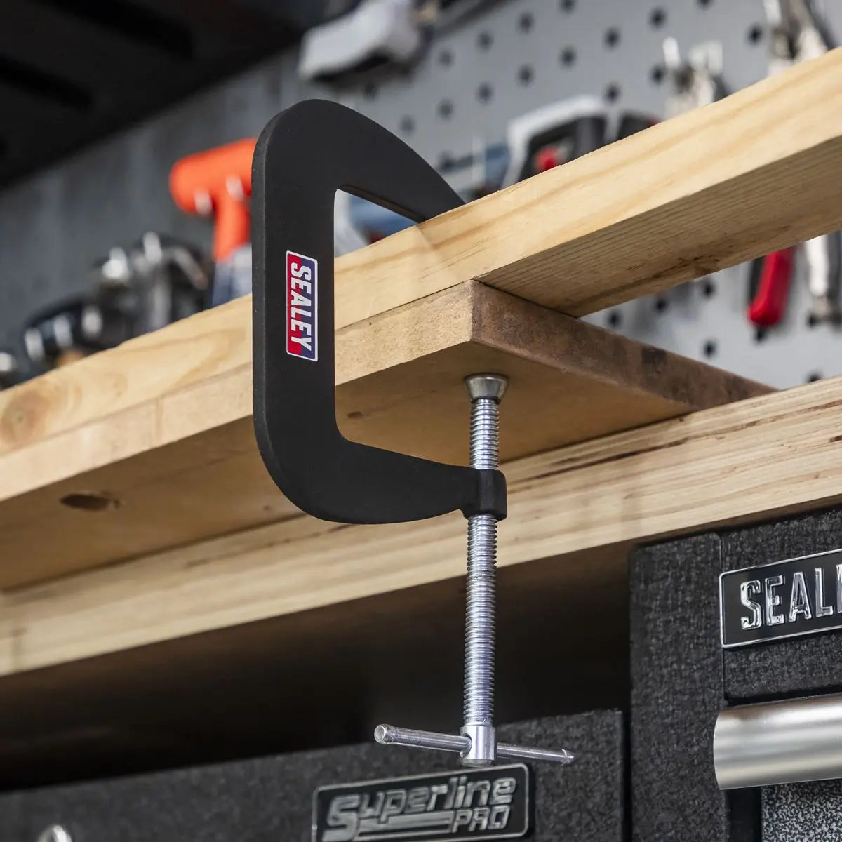 Sealey Junior C-Clamp Set 4pc - 64mm x 64mm White Rose Tools