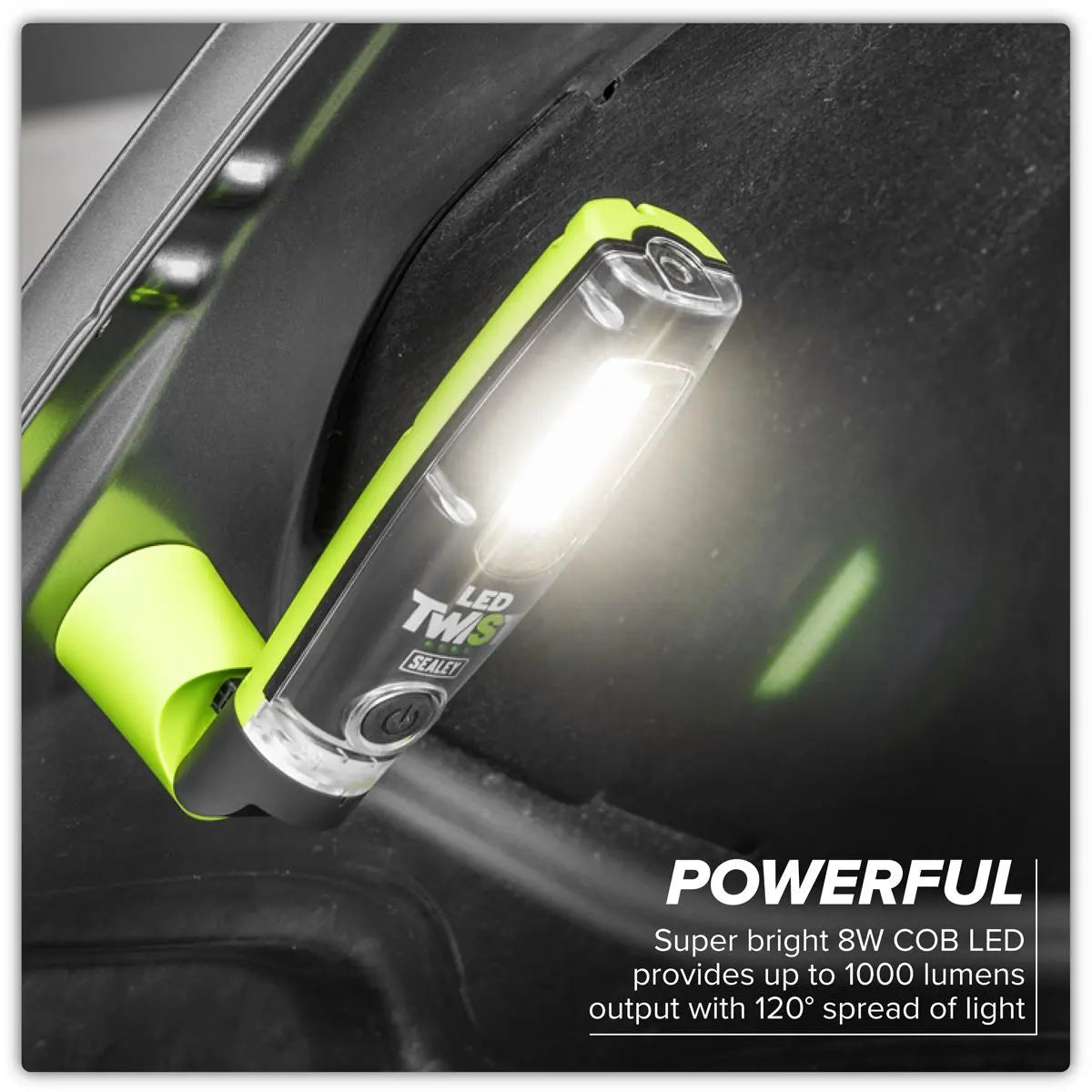Sealey LED Twist® Rechargeable Inspection Light 8W COB & 1W SMD White Rose Tools