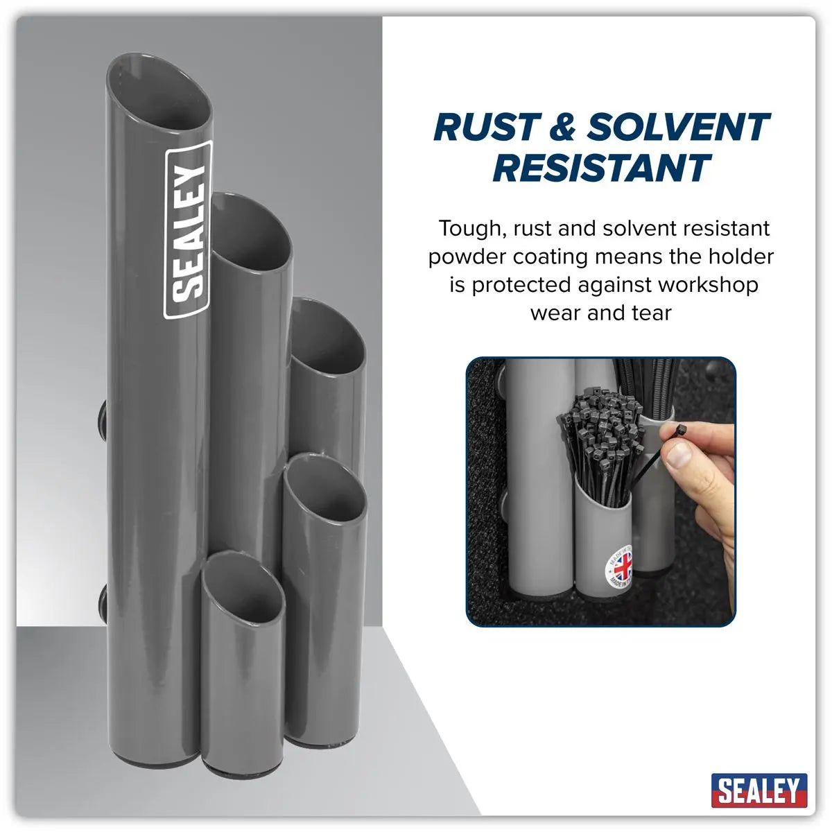 Sealey Large Magnetic Cable Tie Holder - Grey White Rose Tools