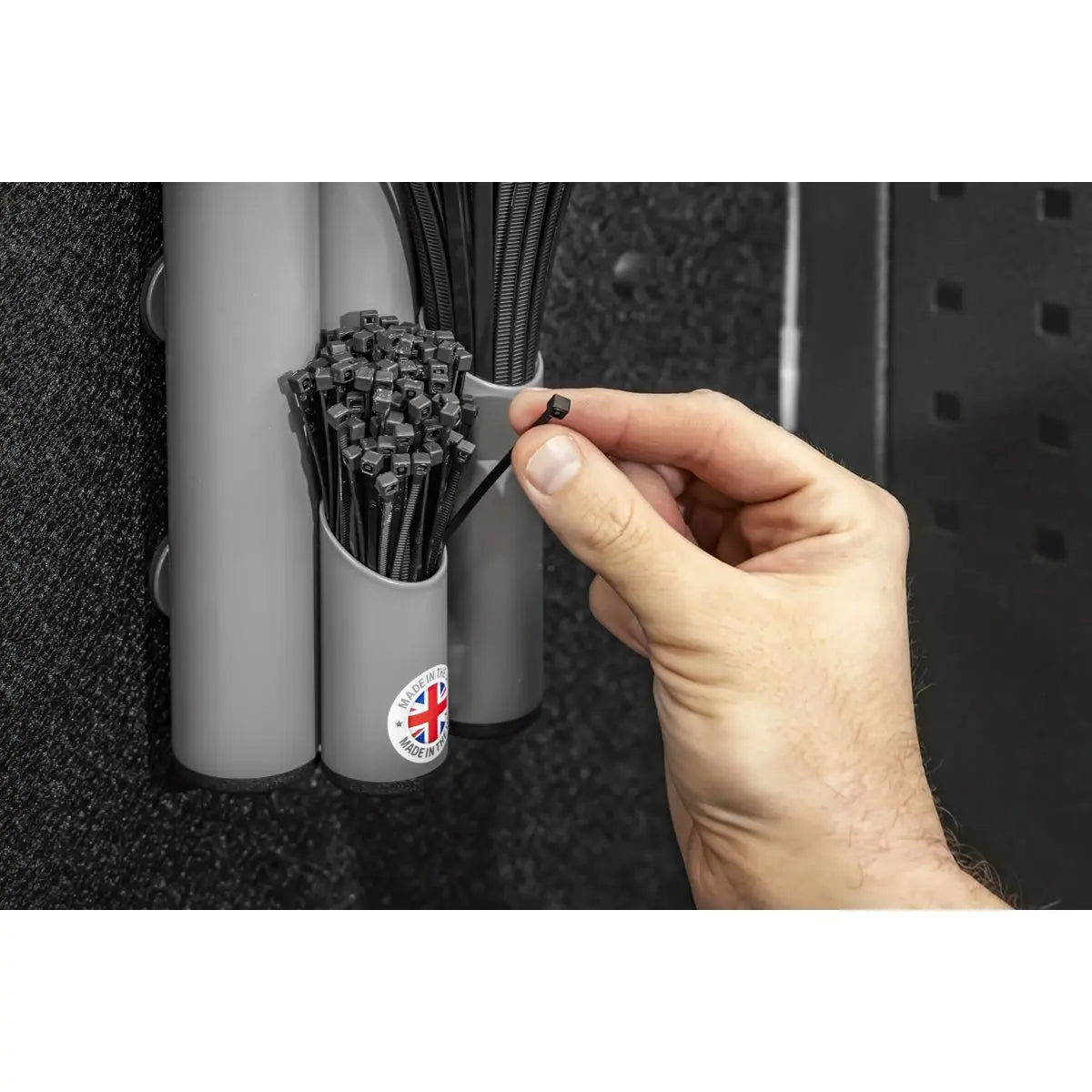 Sealey Large Magnetic Cable Tie Holder - Grey White Rose Tools