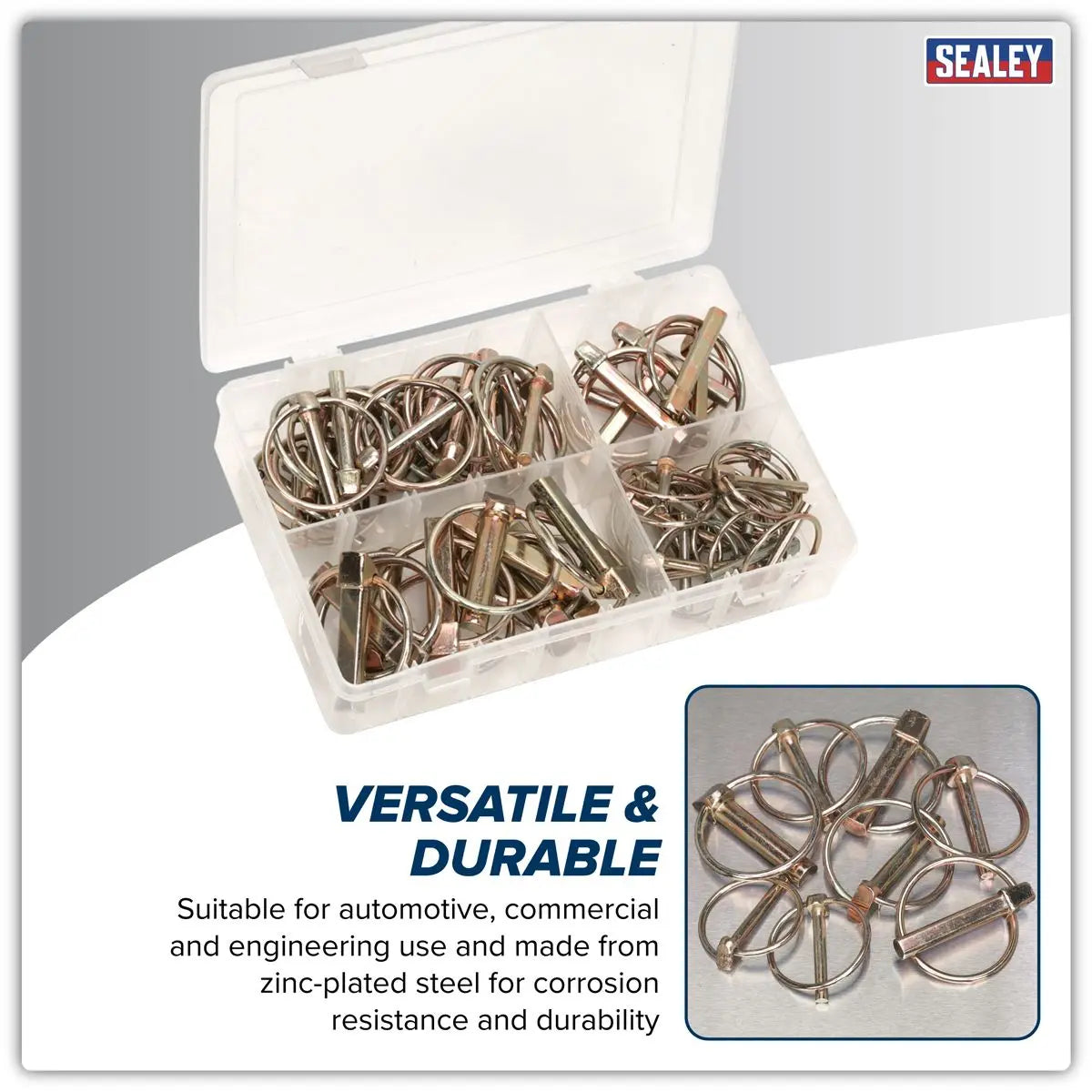 Sealey Linch Pin Assortment 50pc White Rose Tools