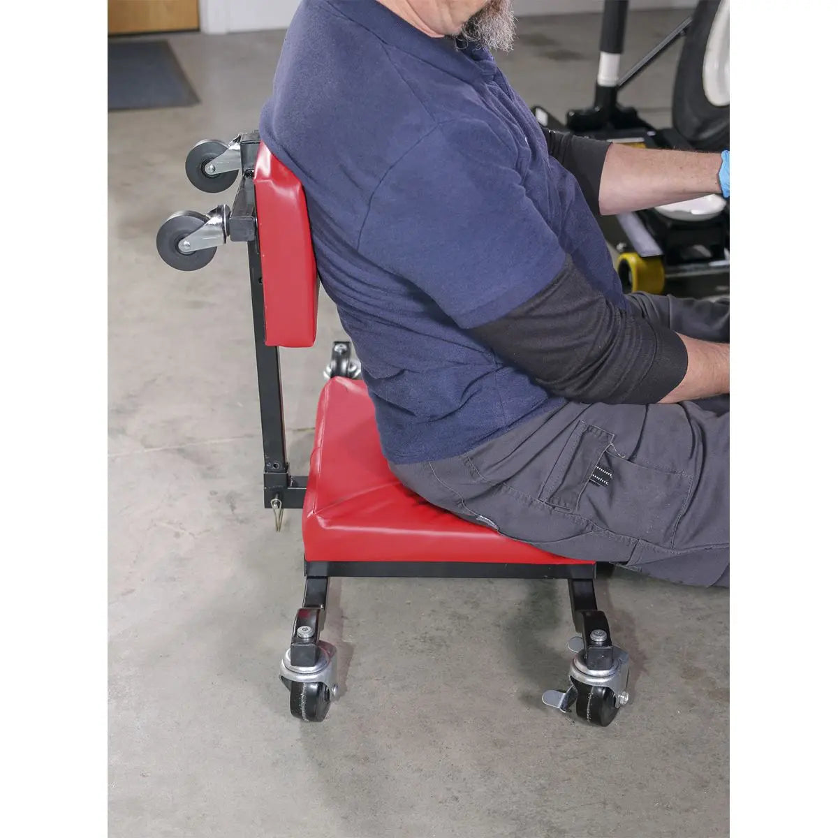 Sealey Low Level Creeper Seat and Kneeler 150kg Capacity Mechanics Under Car Crawler