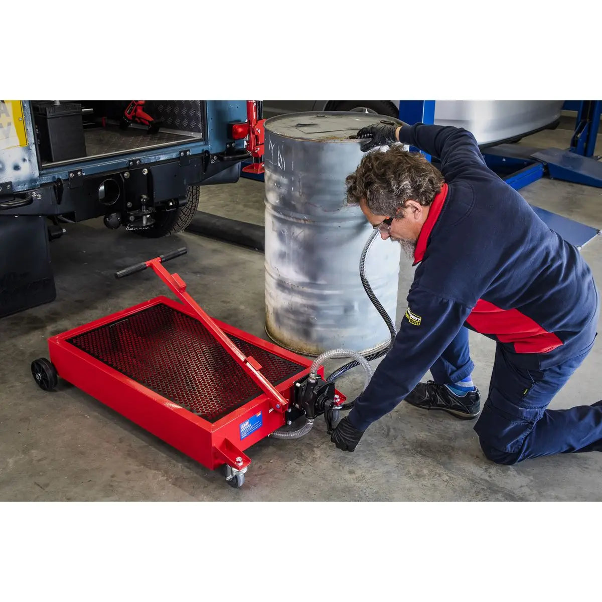 Sealey Low Level Oil Drainer 64L with Pump