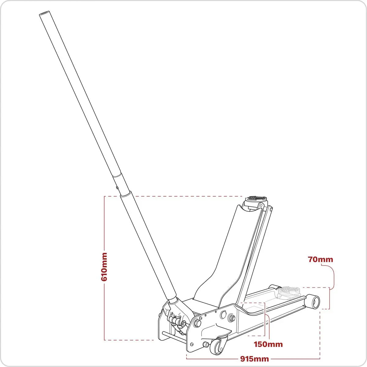 Sealey Low Profile Rocket Lift Trolley Jack 1.5 Tonne  White Rose Tools