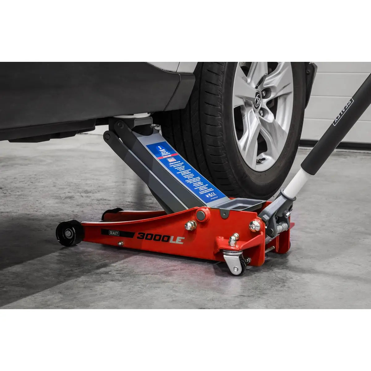 Sealey Low Profile Trolley Jack with Rocket Lift 3 Tonne - Red