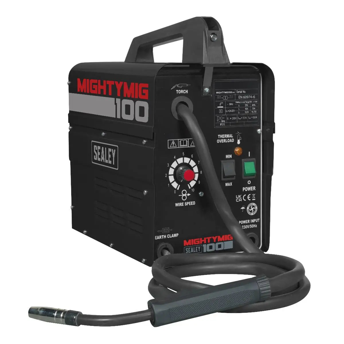 Sealey MIG Welder MIGHTYMIG100 100A 230V No-Gas Gasless Mighty Mig Flux Wire Tip
