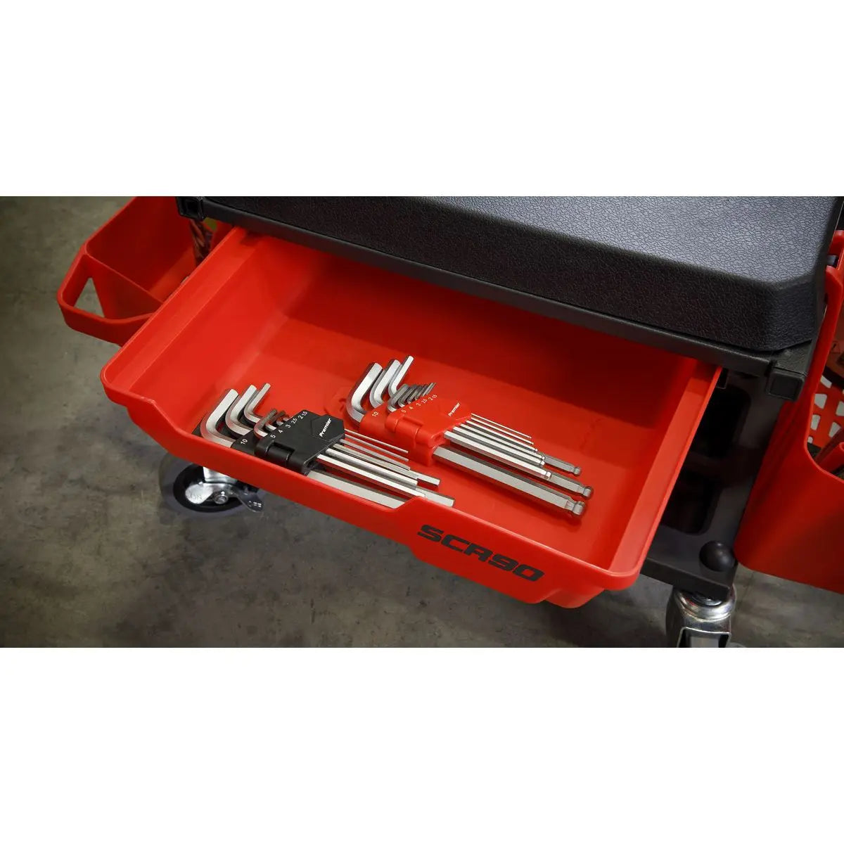 Sealey Mechanic's Deluxe Detailing Utility Seat White Rose Tools