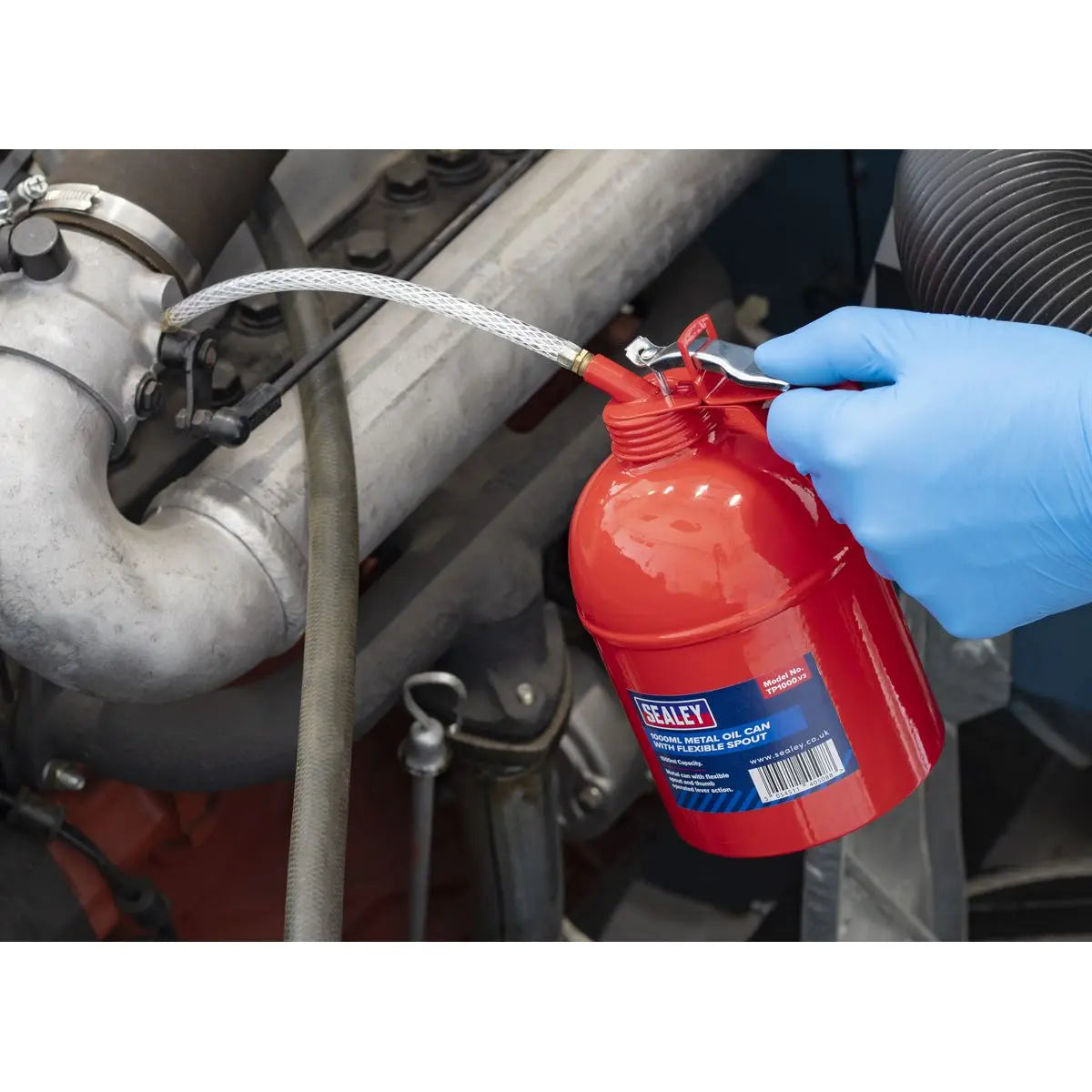 Sealey Metal Oil Can Flexible Spout 1000ml