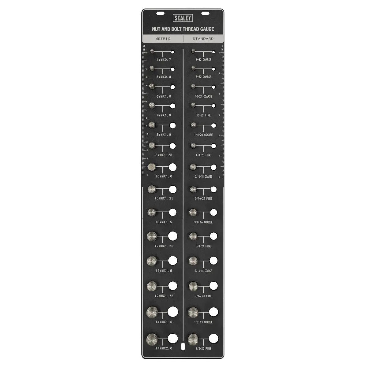 Sealey Metric/Imperial Nut & Bolt Thread Checker  White Rose Tools