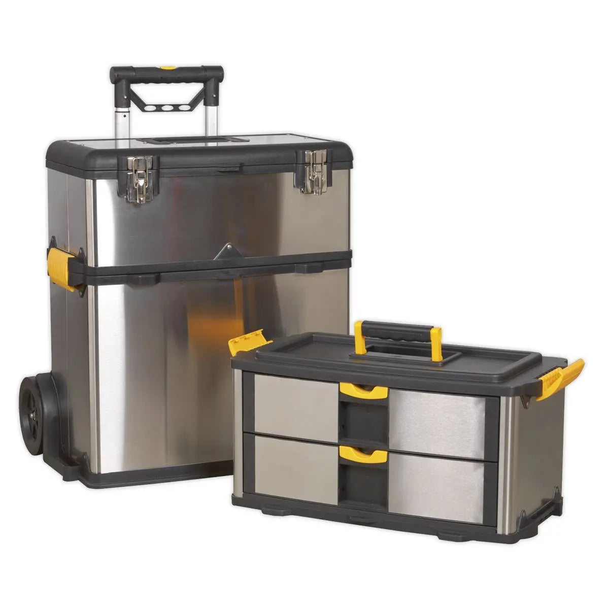 Sealey Mobile Stainless Steel/Composite Toolbox - 3 Compartment