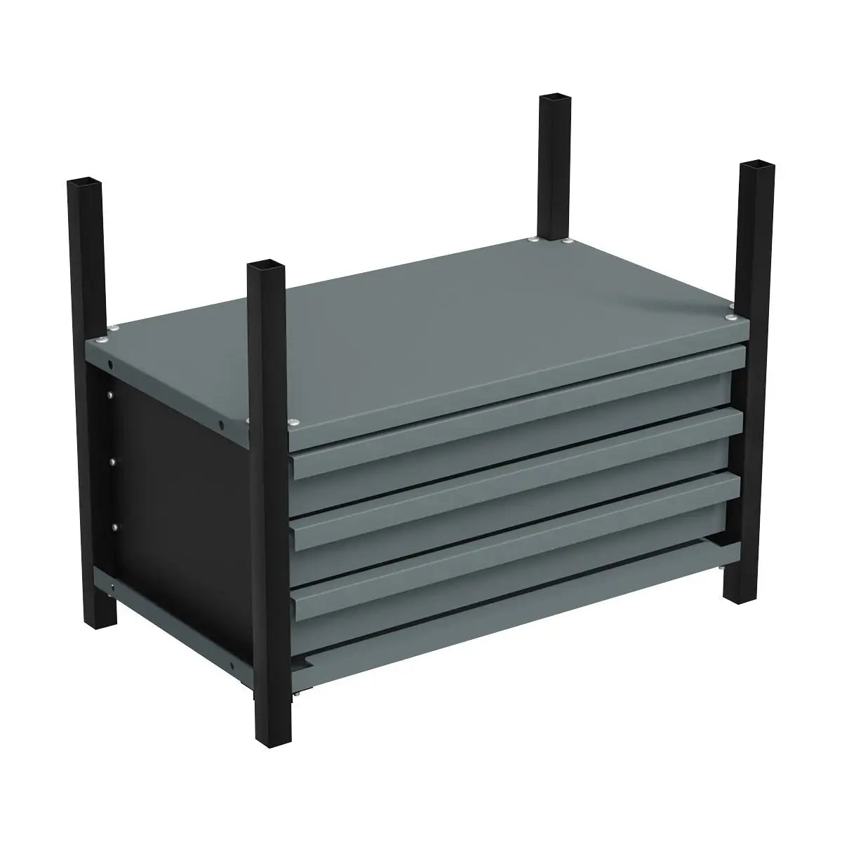 Sealey Modular Racking Mid Unit 3 Drawers & 1 Shelf 580mm White Rose Tools