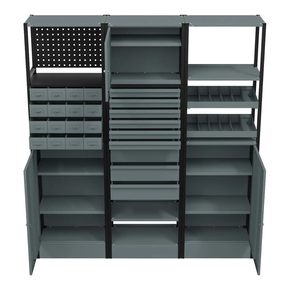 Sealey Modular Racking System Combo 1.74m White Rose Tools