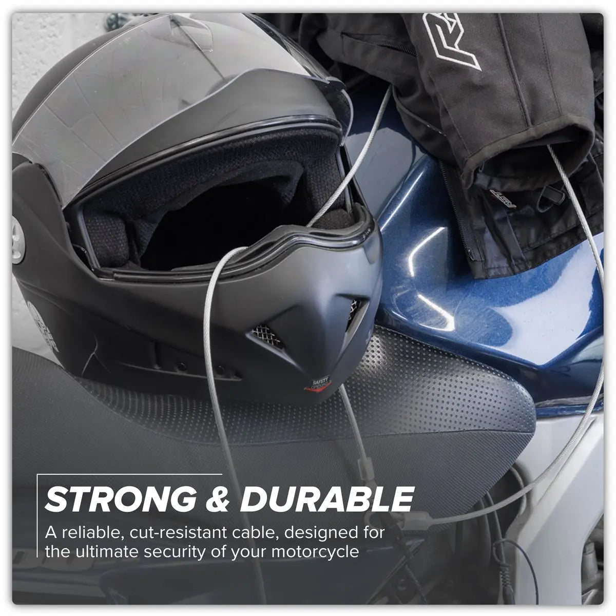 Sealey Motorcycle Cable Lock 3m White Rose Tools