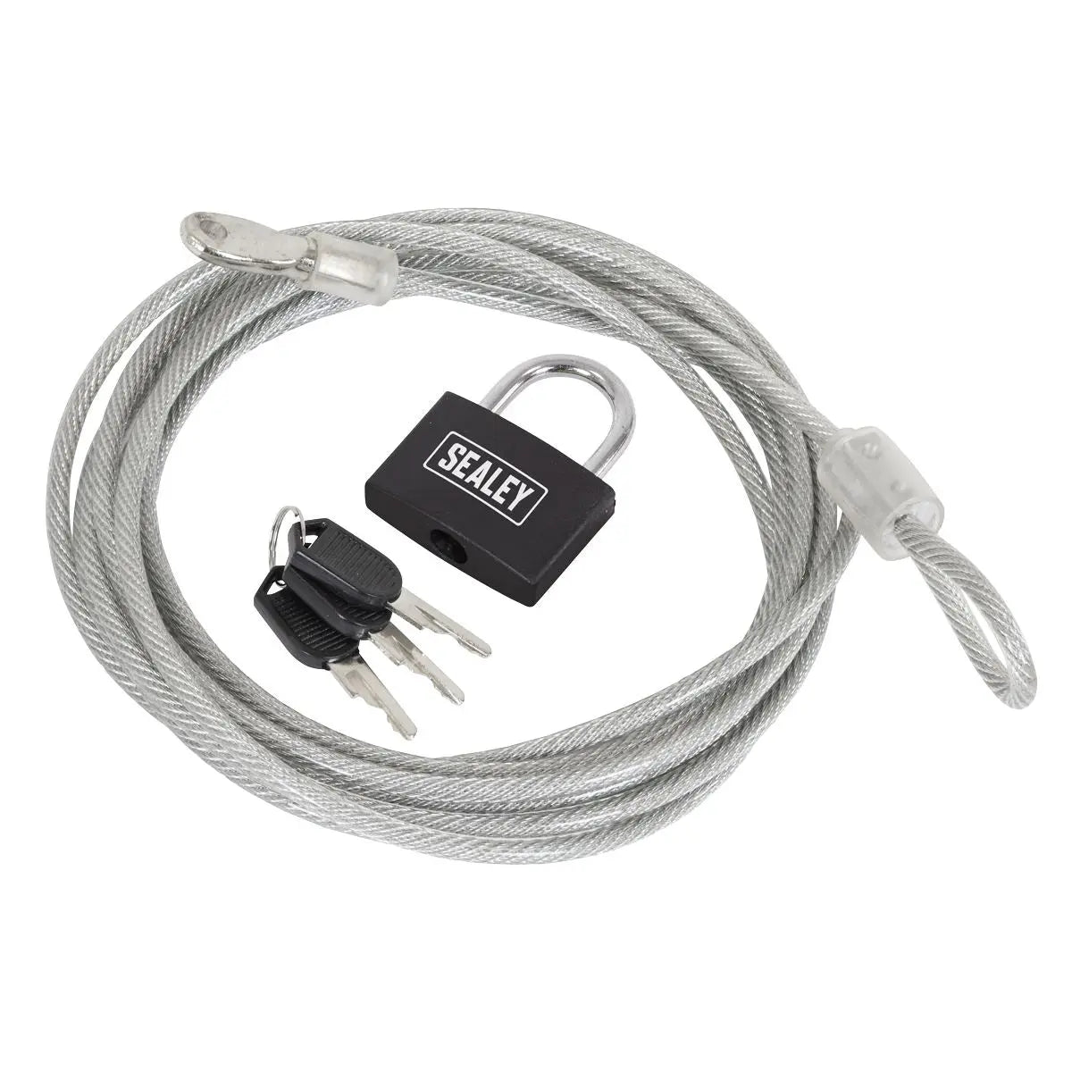 Sealey Motorcycle Cable Lock 3m White Rose Tools
