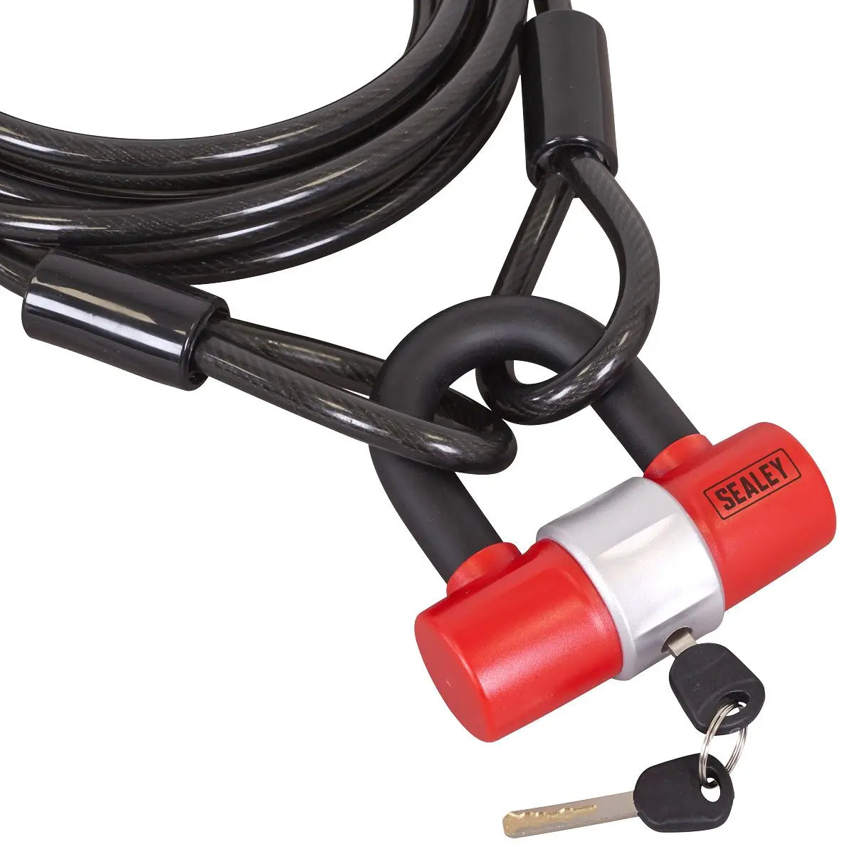 Sealey Motorcycle Cable Lock 5m White Rose Tools