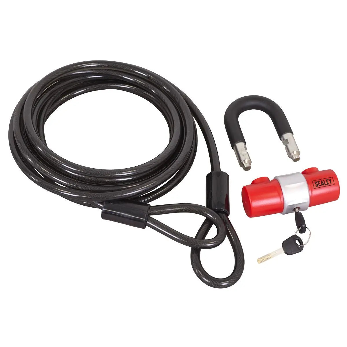 Sealey Motorcycle Cable Lock 5m White Rose Tools