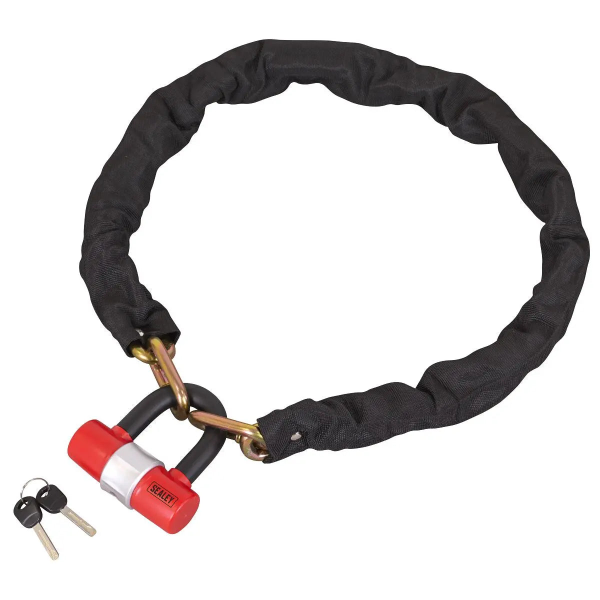 Sealey Motorcycle Chain Lock 1.2m White Rose Tools