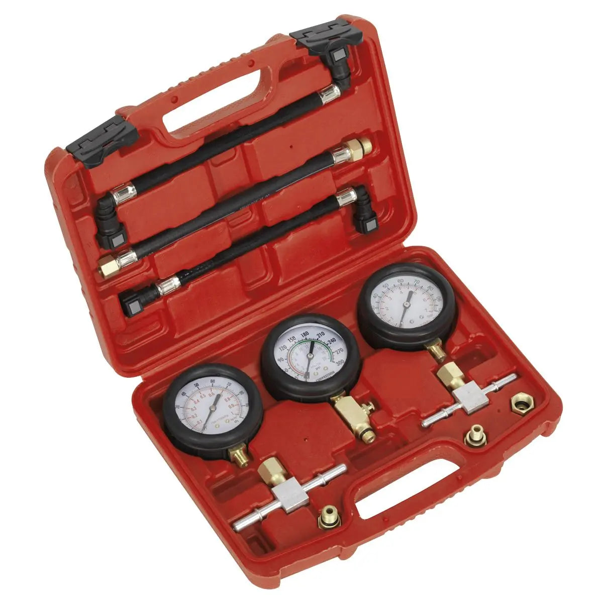 Sealey Motorcycle Compression & Fuel Pressure Gauge Set 3pc