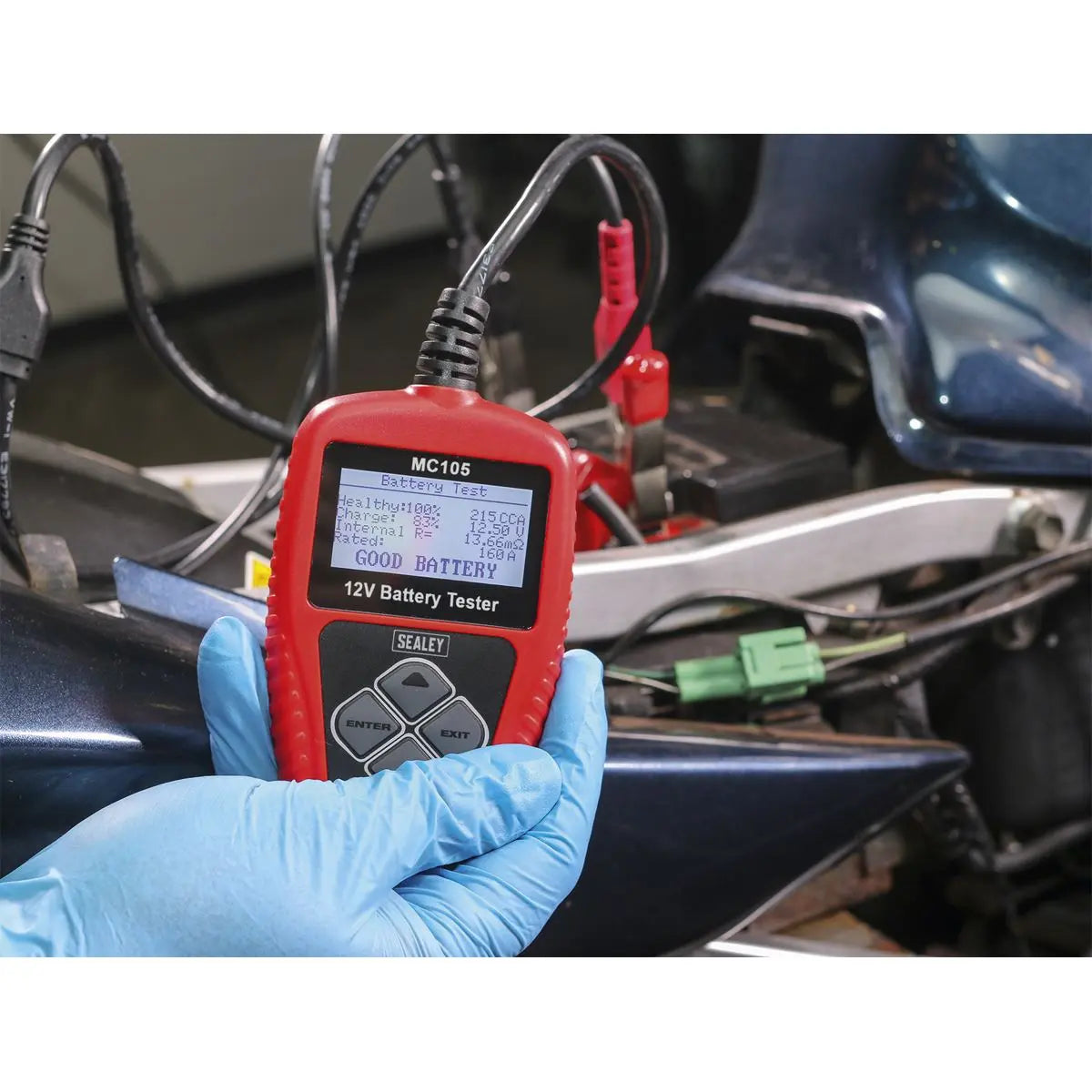 Sealey Motorcycle Digital Battery Tester 12V