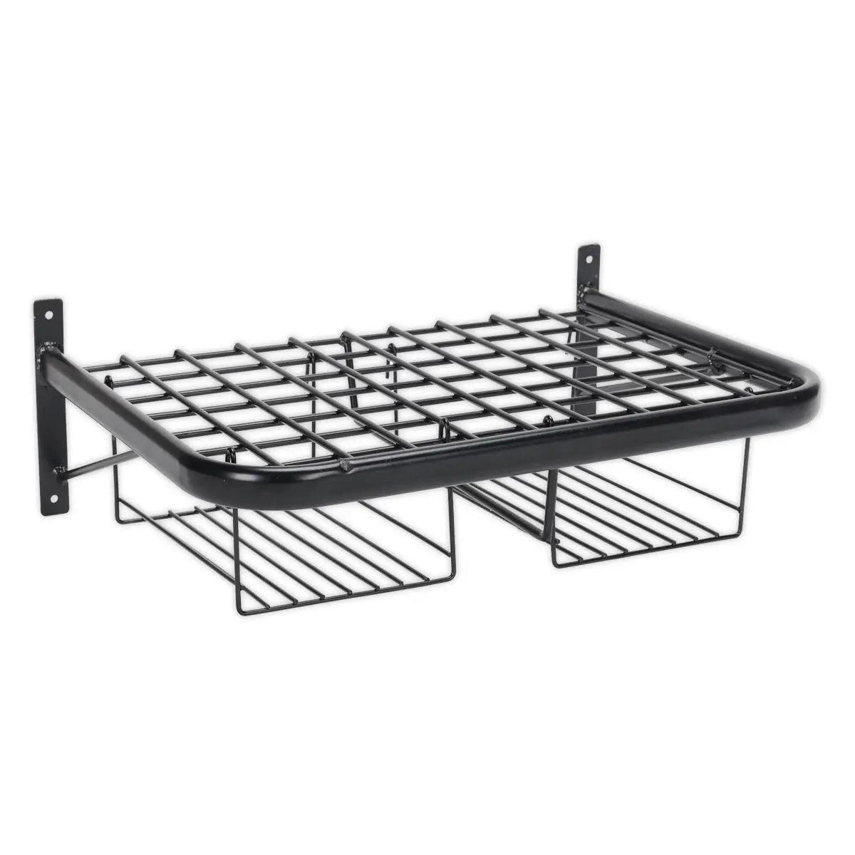 Sealey Motorcycle Helmet, Clothing and Gear Tidy Wall Mounted Shelf Rack 490mm x 350mm