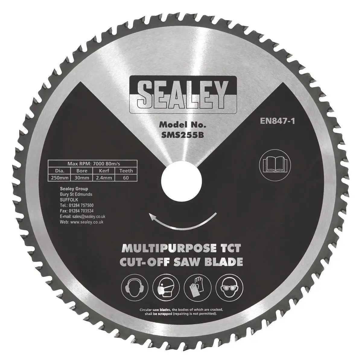 Sealey Multipurpose Cut-Off Saw Blade Ø250 x 2.4mm/Ø30mm 60tpu
