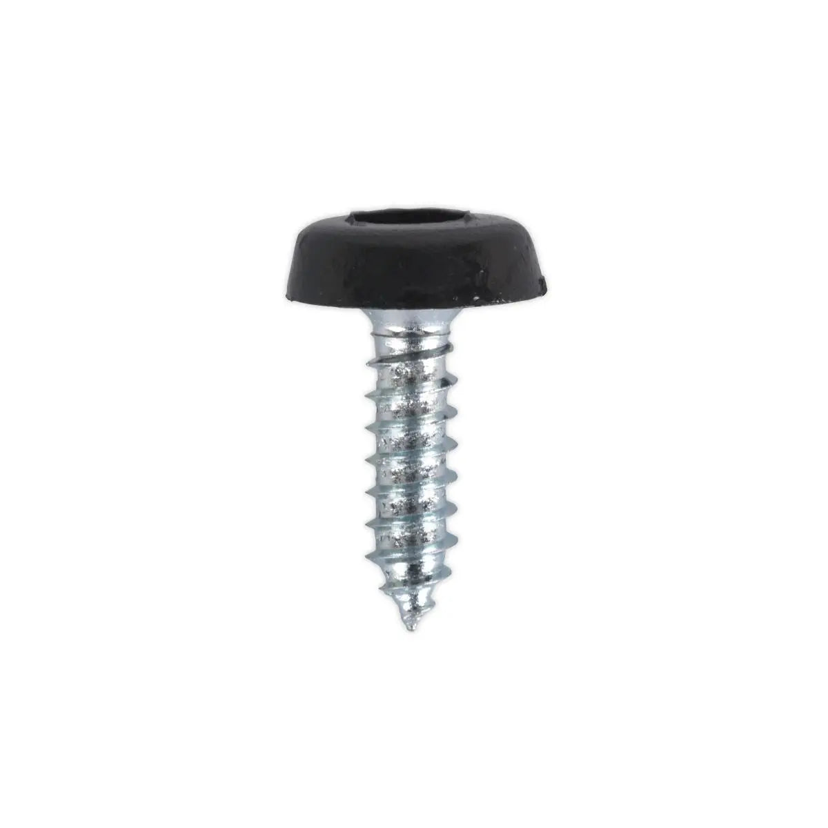 Sealey Numberplate Screw Plastic Enclosed Head 4.8 x 18mm Black Pack of 50