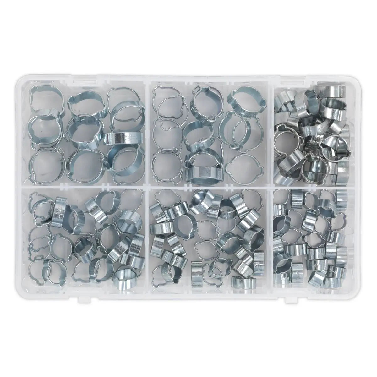 Sealey O-Clip Double Ear Assortment 140pc - Zinc Plated
