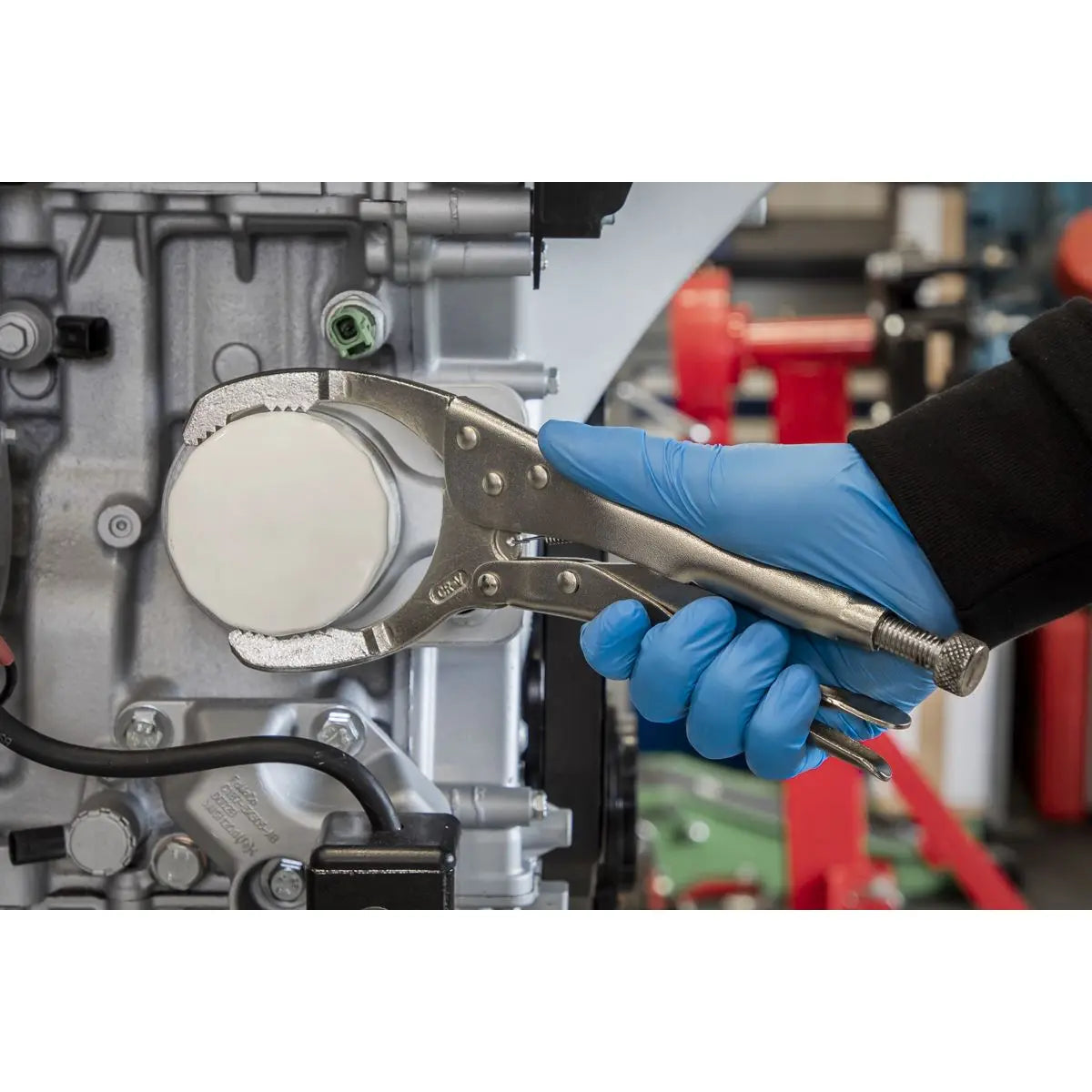 Sealey Ø45-130mm Oil Filter Locking Pliers - Angled