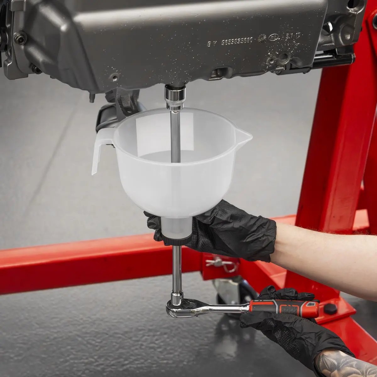 Sealey Oil Capture Extension Funnel Set White Rose Tools