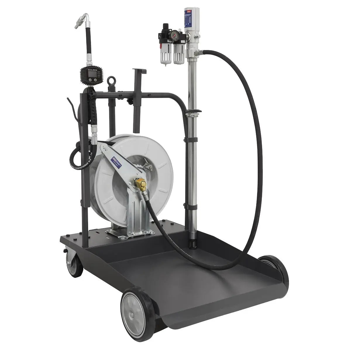 Sealey Oil Dispensing System Air Operated with 10m Retractable Hose Reel