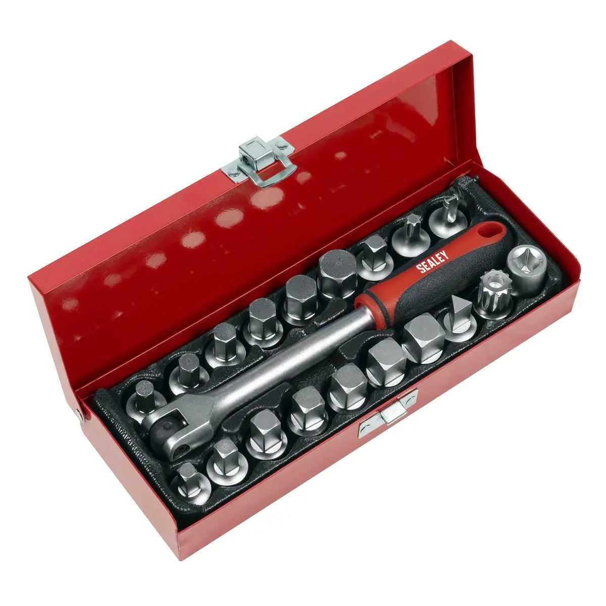 Sealey Oil Drain Plug Key Set 3/8"Sq Drive 20pc White Rose Tools