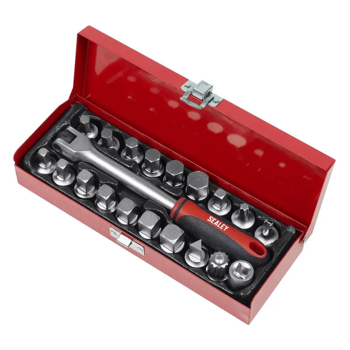 Sealey Oil Drain Plug Key Set 3/8"Sq Drive 20pc White Rose Tools