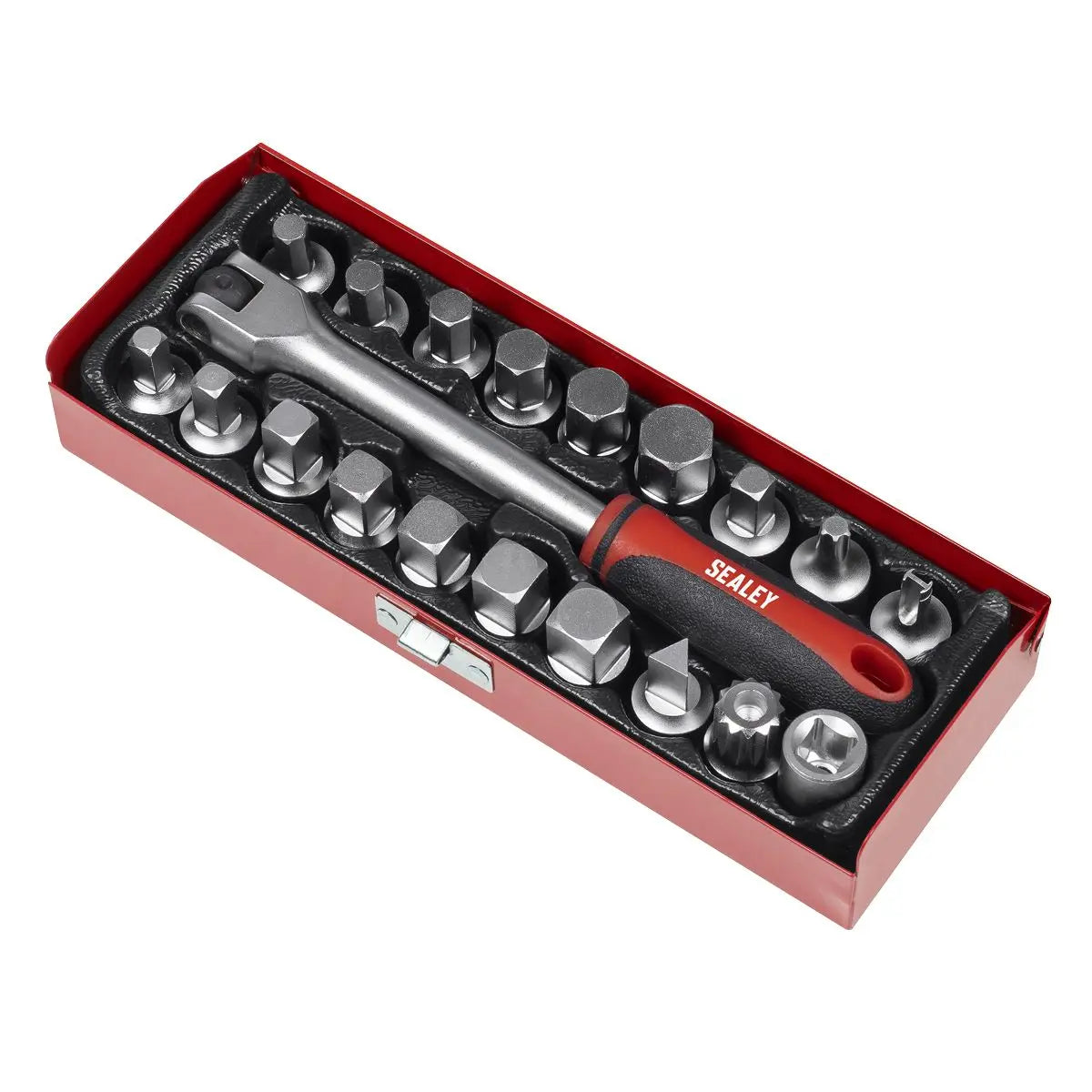 Sealey Oil Drain Plug Key Set 3/8"Sq Drive 20pc White Rose Tools