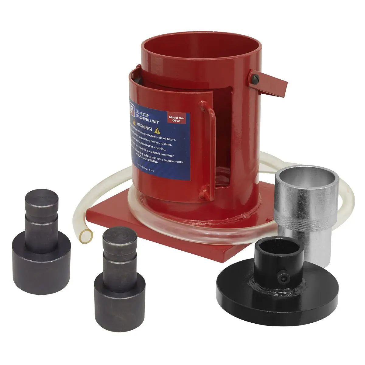 Sealey Oil Filter Crusher & Adaptor Combo  White Rose Tools
