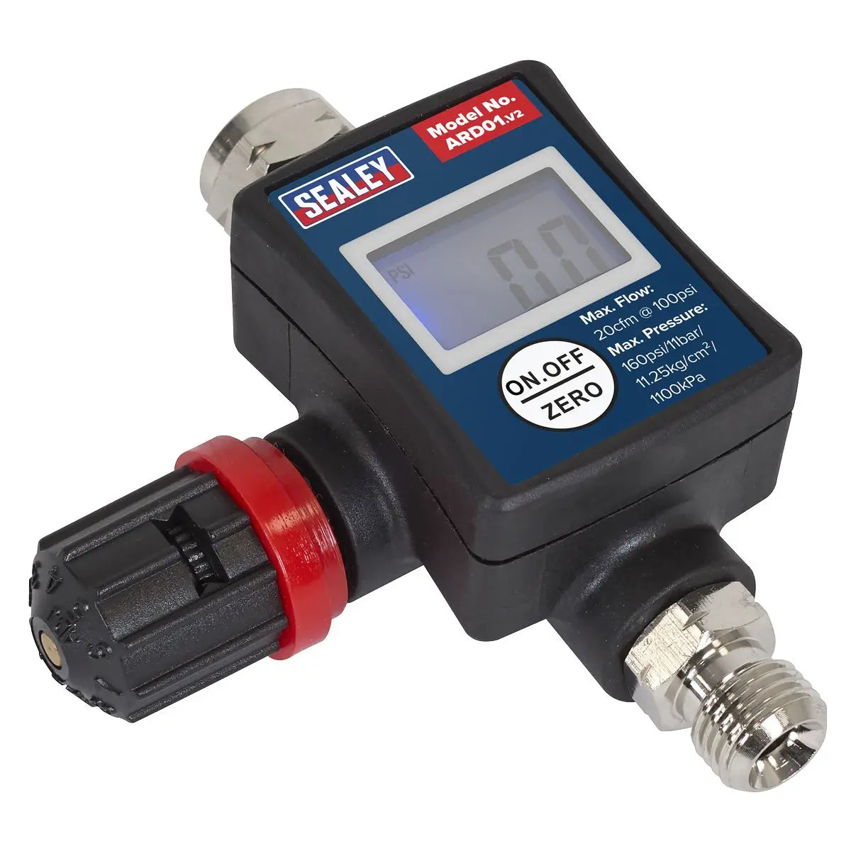 Sealey On Gun Digital Air Pressure Regulator Gauge Spray Tool LED Display