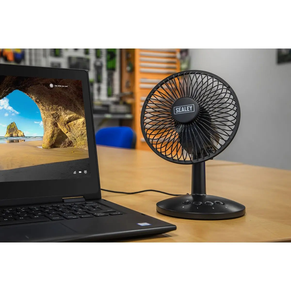 Sealey Oscillating USB Desk Fan 150mm (6") 3 Speed