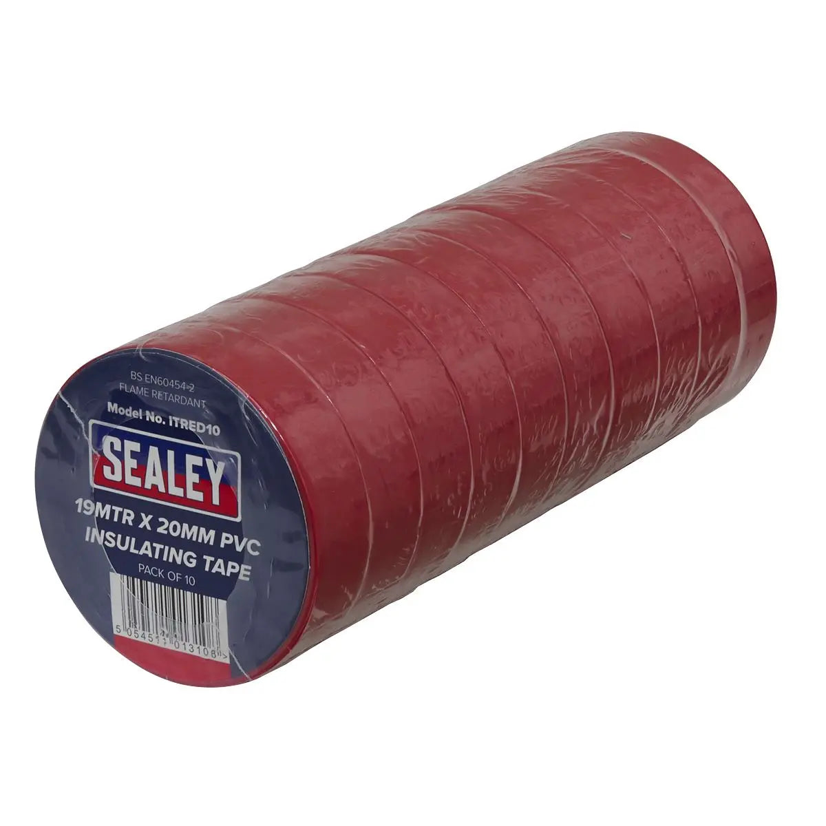 Sealey PVC Insulating Tape 19mm x 20m Red Pack of 10
