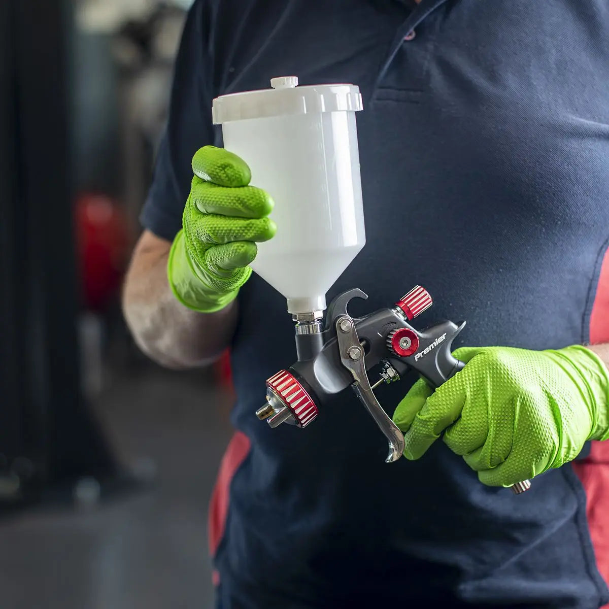 Sealey Paint Spray Gun Pot with Brass Fitting 600ml - White White Rose Tools