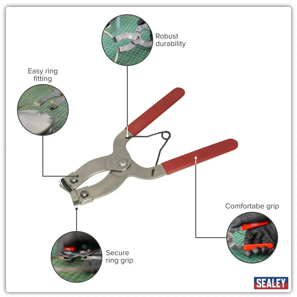 Sealey Piston Ring Pliers 1.2-5mm Capacity White Rose Tools