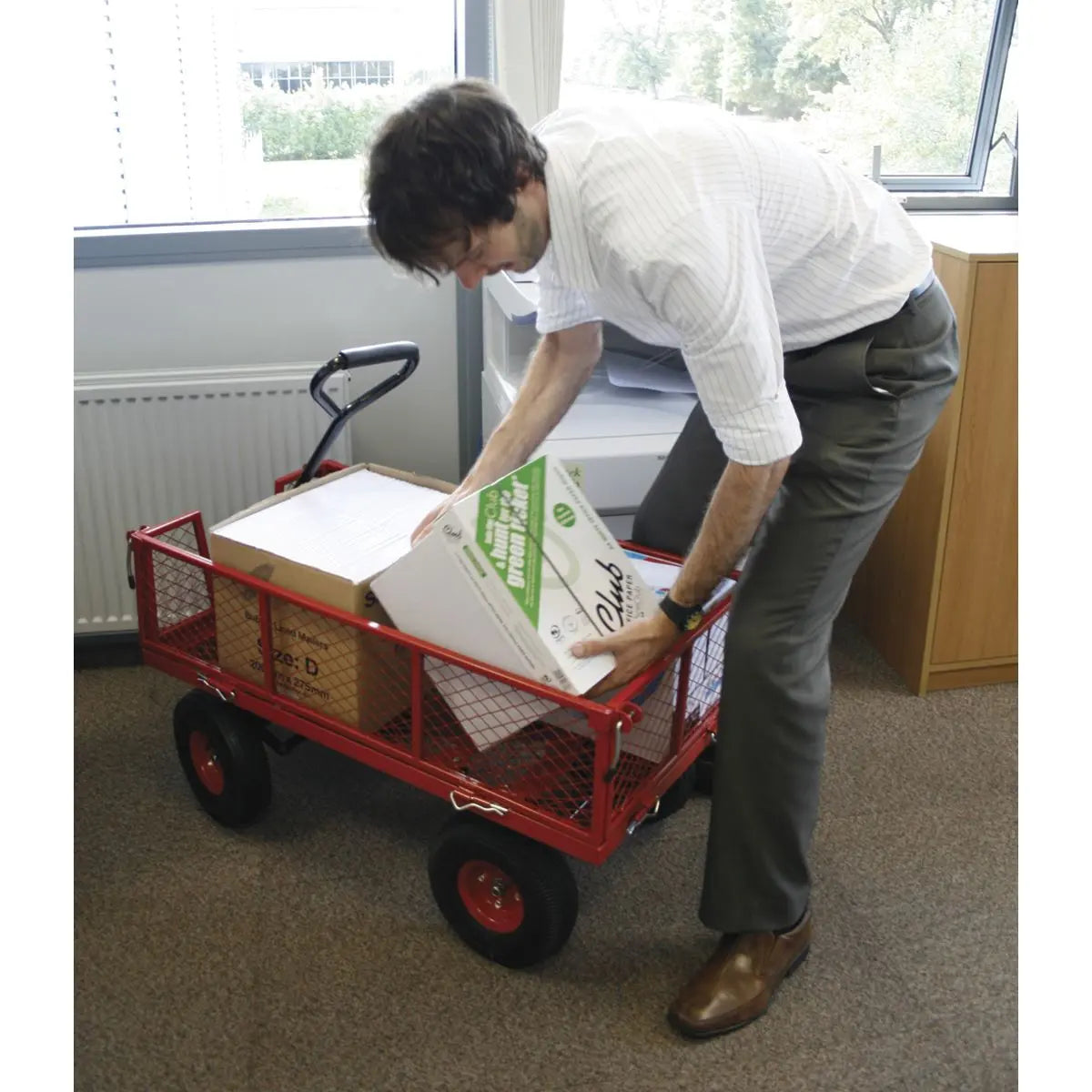 Sealey Platform Truck with Removable Sides Pneumatic Tyres 200kg Capacity
