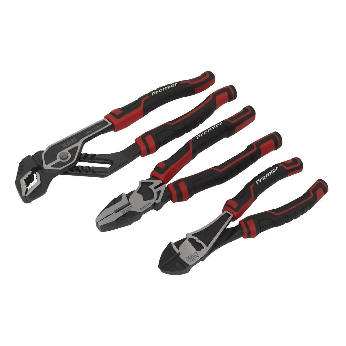 Sealey Pliers Set High Leverage 3 Piece Premier Finely Ground Polished Heads