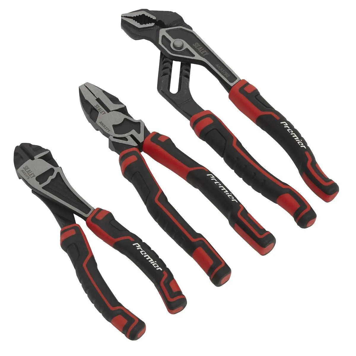 Sealey Pliers Set High Leverage 3 Piece Premier Finely Ground Polished Heads