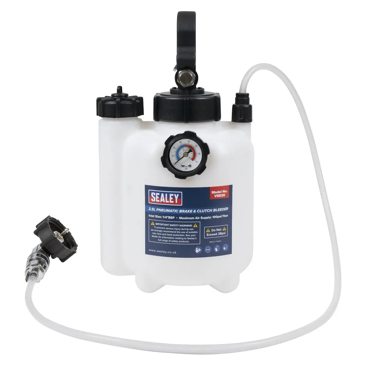 Sealey Pneumatic Brake & Clutch Bleeder 2.5L  White Rose Tools