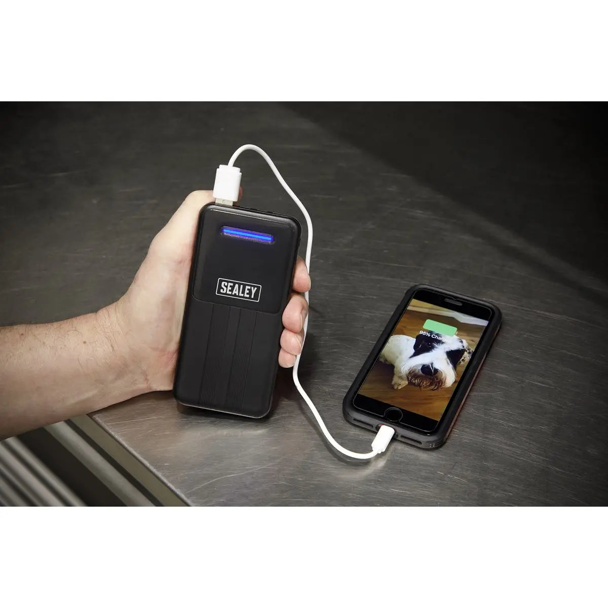 Sealey Portable Power Bank 10W 10000mAh White Rose Tools
