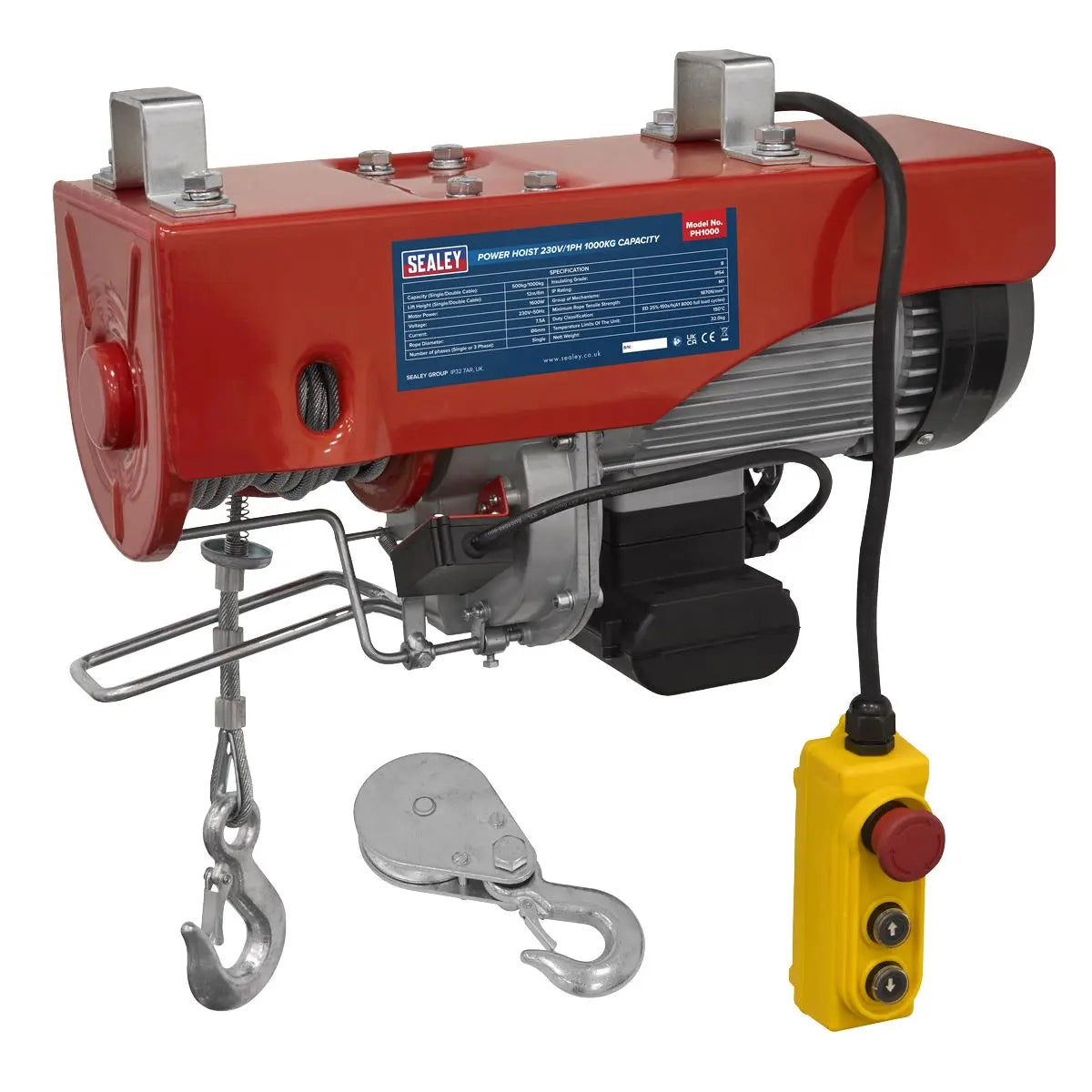 Sealey Power Hoist 230V/1ph 1000kg Capacity White Rose Tools